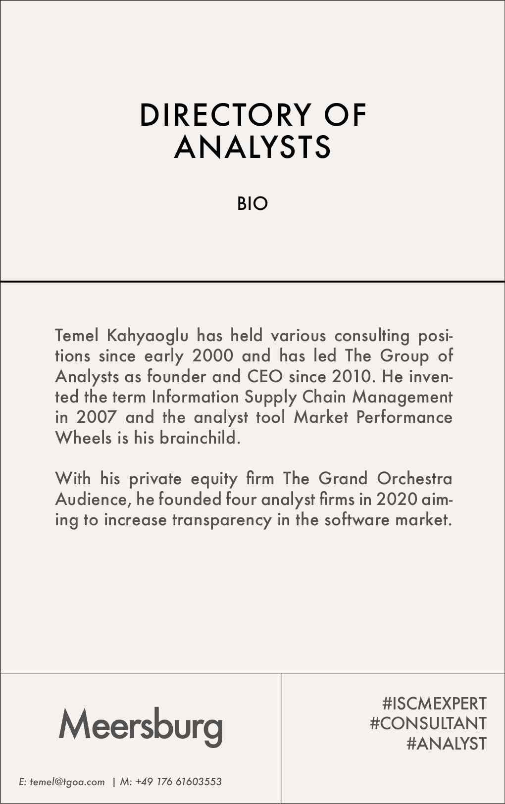 HEAD CARD | TEMEL KAHYAOGLU