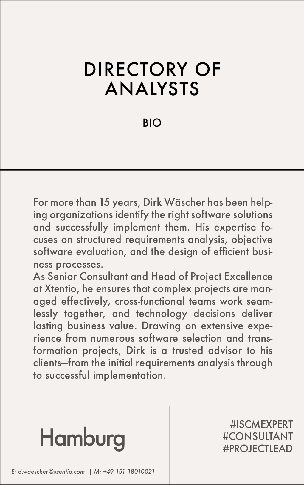 HEAD CARD | DIRK WÄSCHER