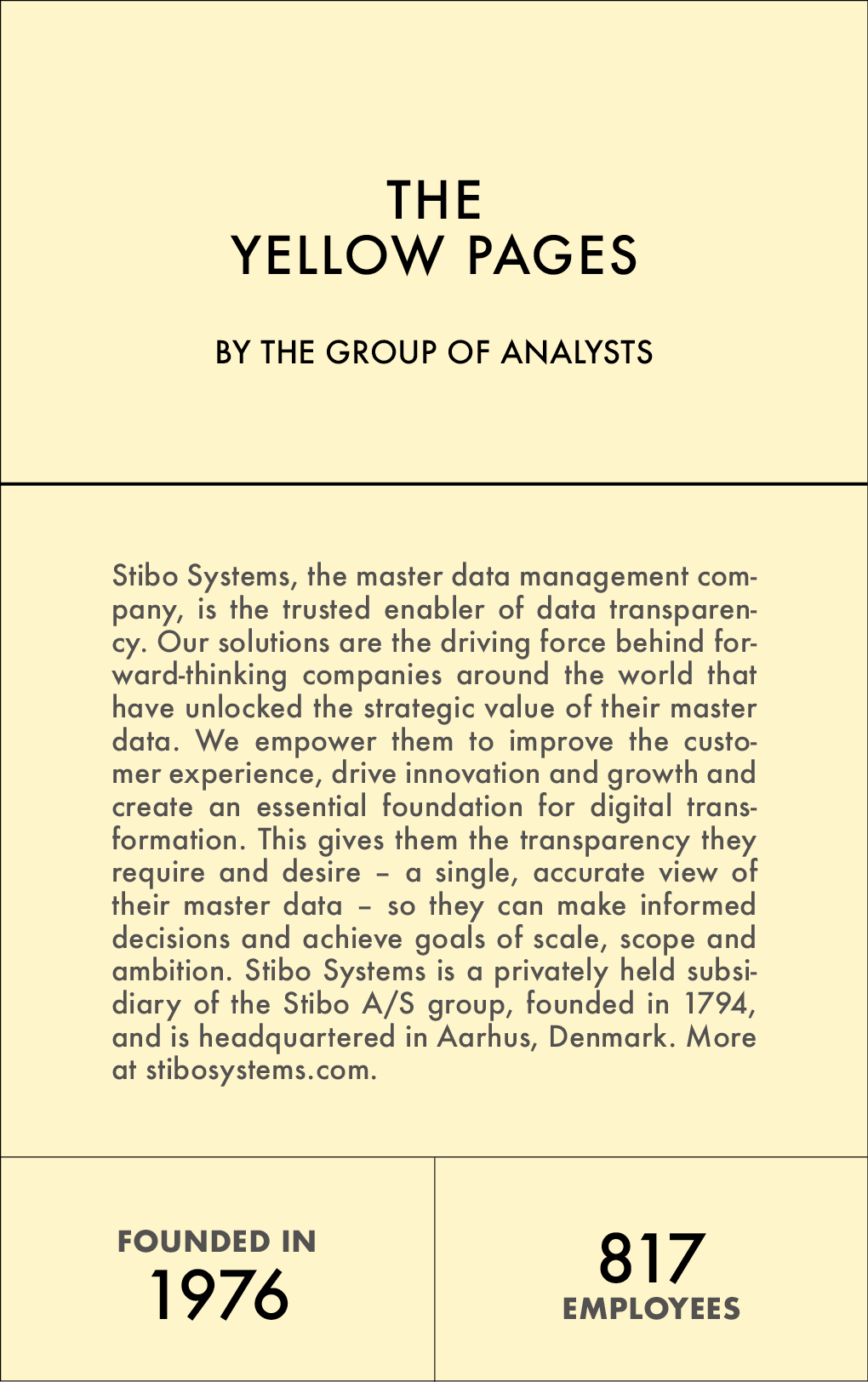 THE YELLOW PAGES | STIBO SYSTEMS