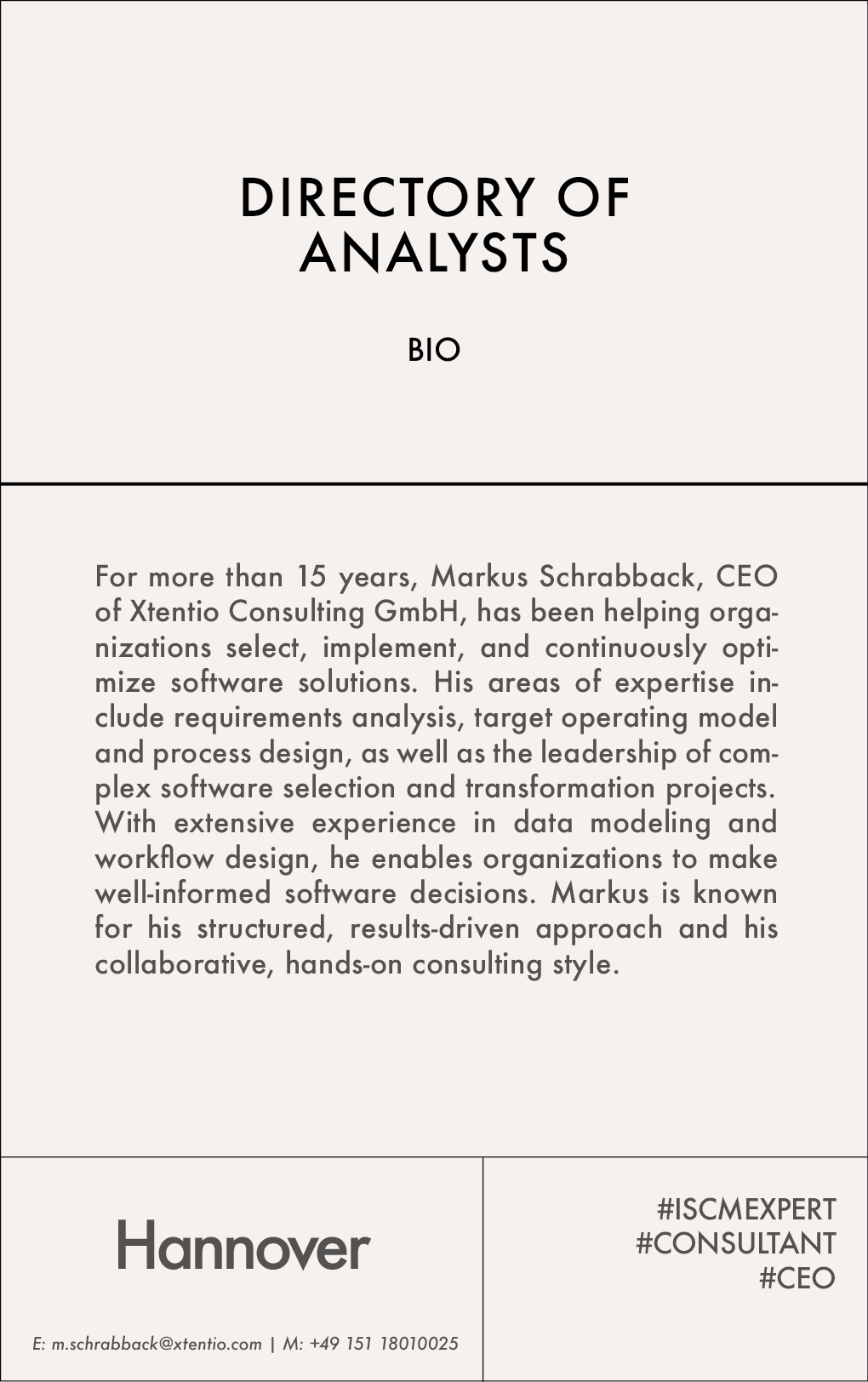 HEAD CARD | MARKUS SCHRABBACK