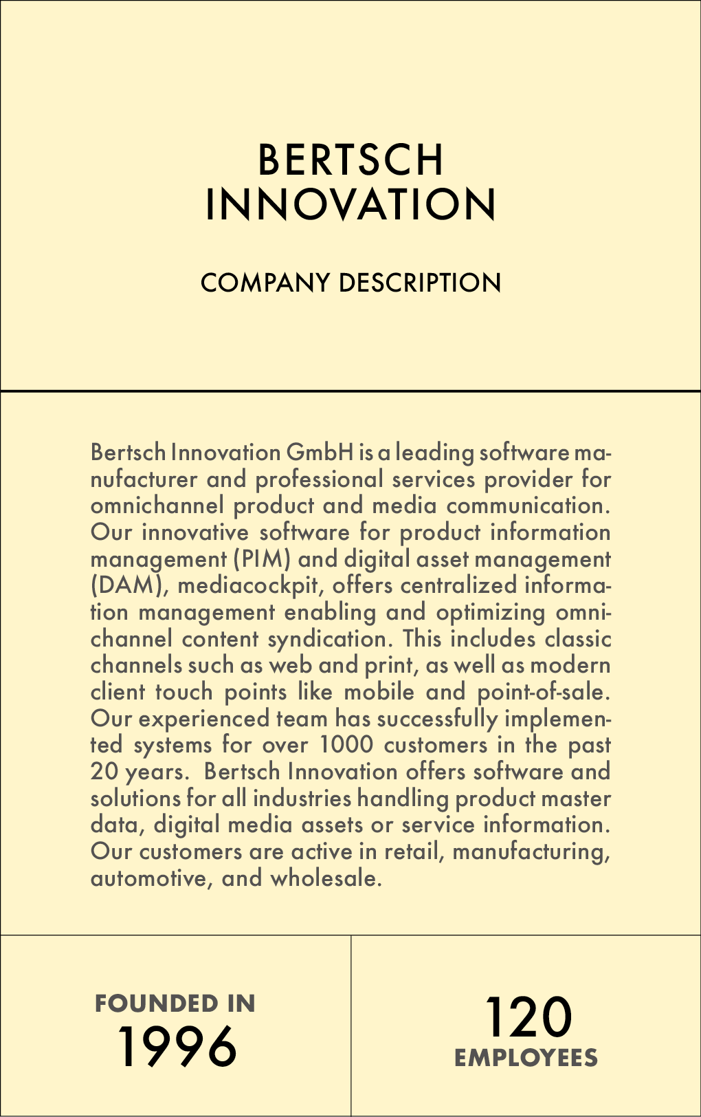 THE YELLOW PAGES | BERTSCH INNOVATION